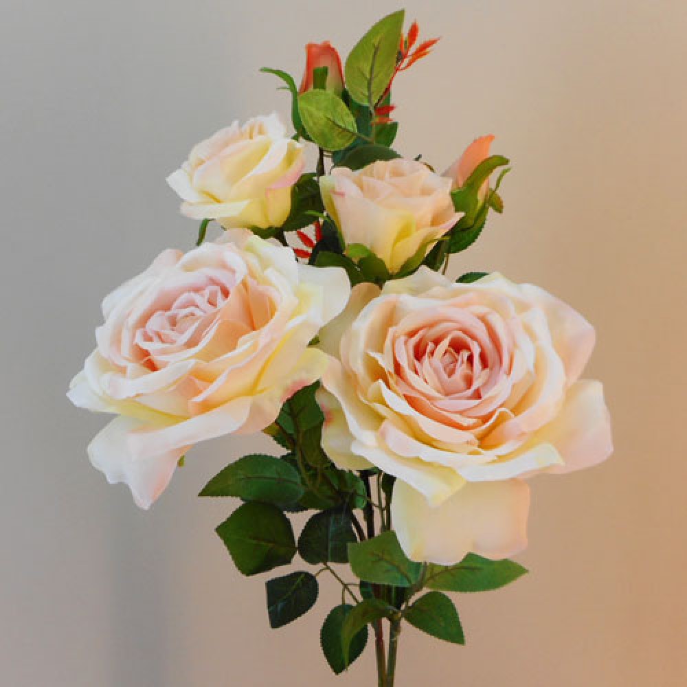 Large Artificial Roses Spray Peach 87cm Artificial Flowers